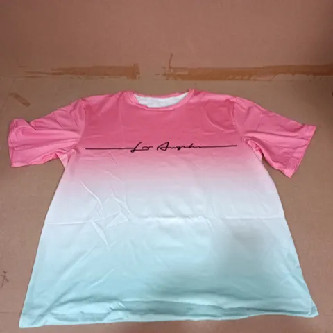 Gradient pink-to-blue T-shirt & shorts set