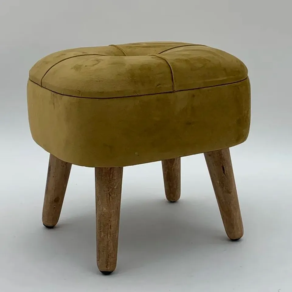 BOXED GERSHWIN 30CM WIDE VELVET SQUARE SOLID COLOUR FOOTSTOOL (1 BOX)