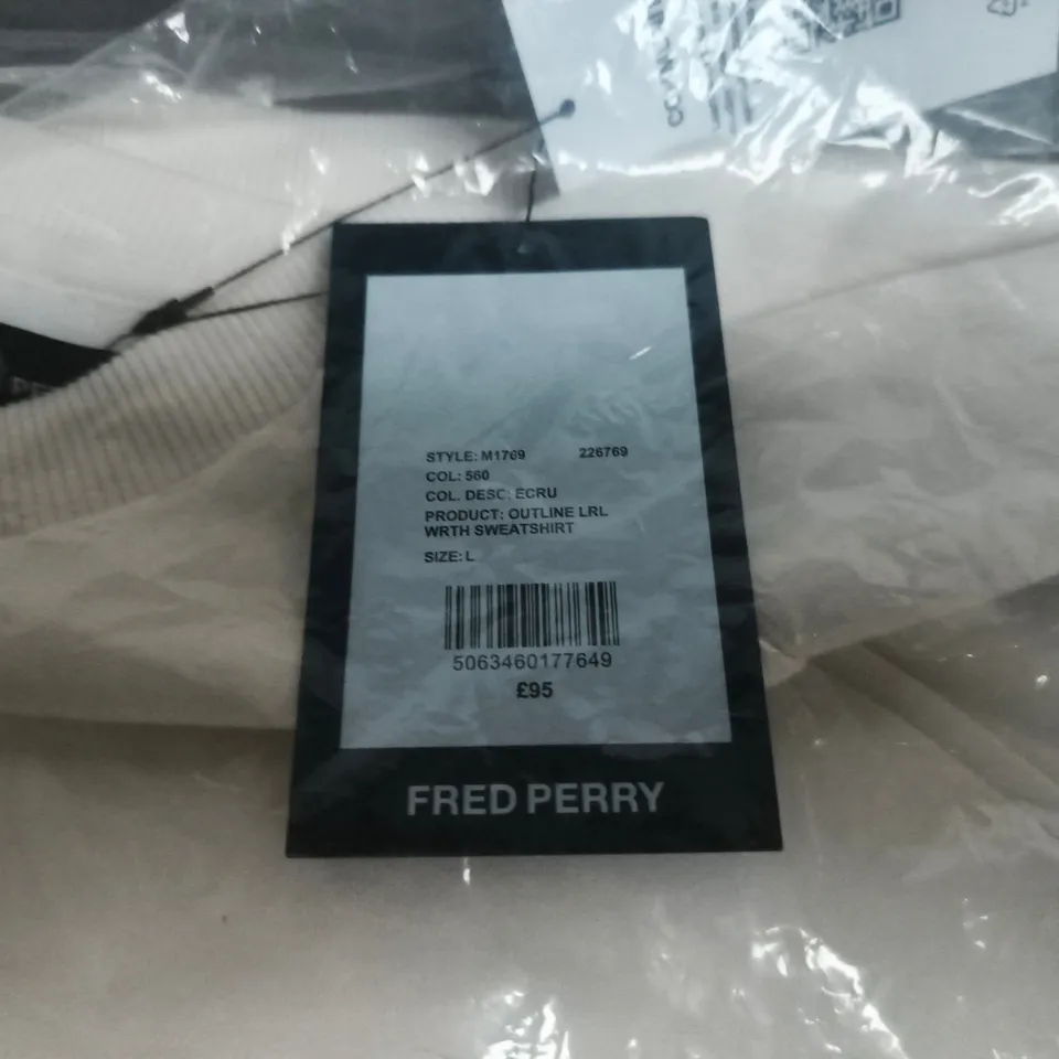 FRED PERRY SWEATSHIRT - SIZE L