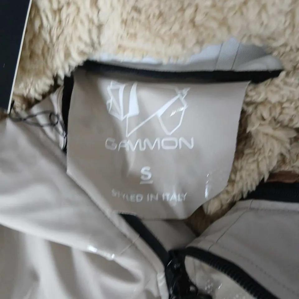 GAMMON LIFE BEIGE PARKA JACKET WITH FAUX FUR LINING – SIZE S