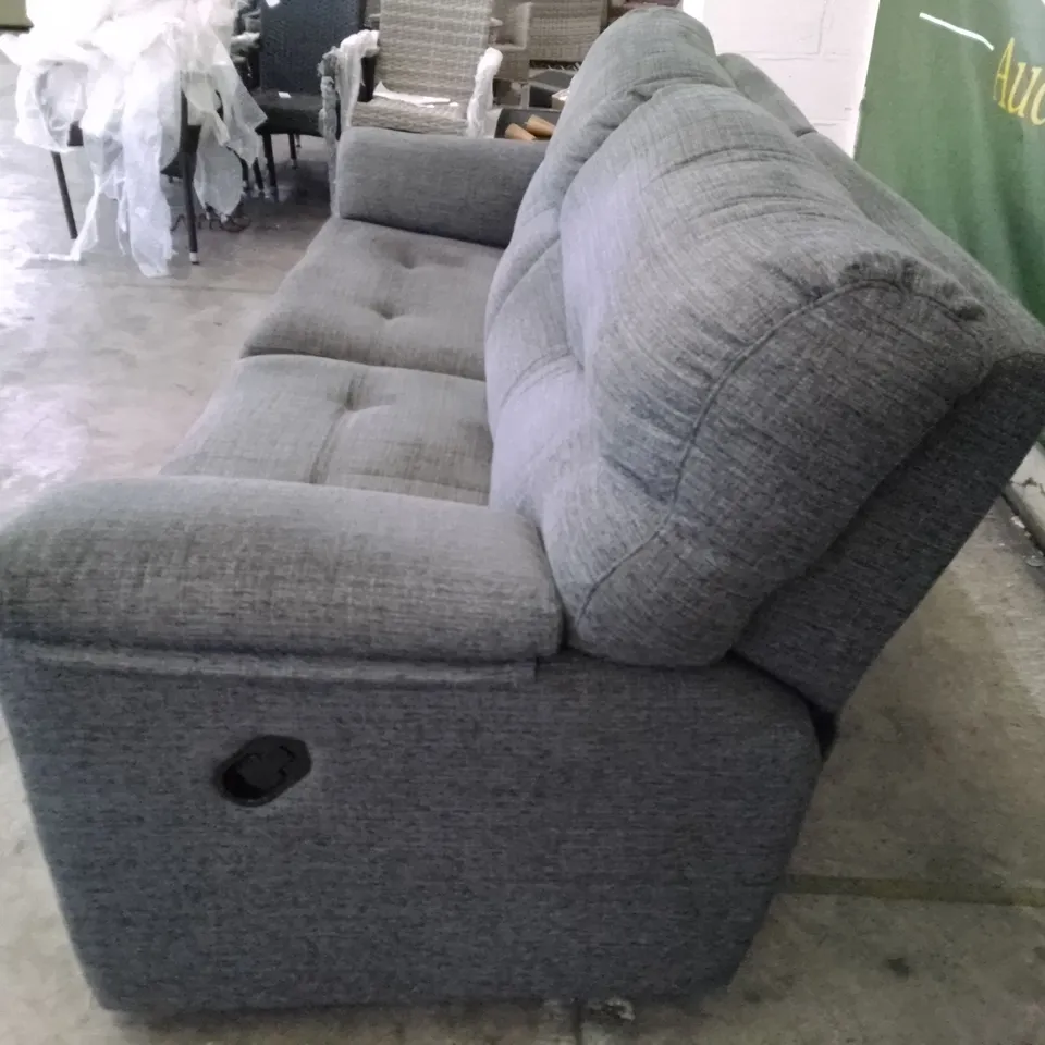 QUALITY DESIGNER G-PLAN STRATFORD 3 SEATER MANUAL RECLINER DBL SOFA - LOOM SLATE FABRIC 