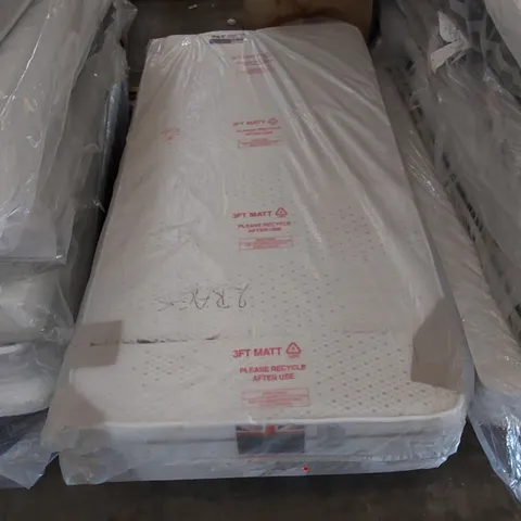 QUALITY BAGGED NATURAL POCKET SPRUNG 2000 SPRINGS 3' SINGLE MATTRESS