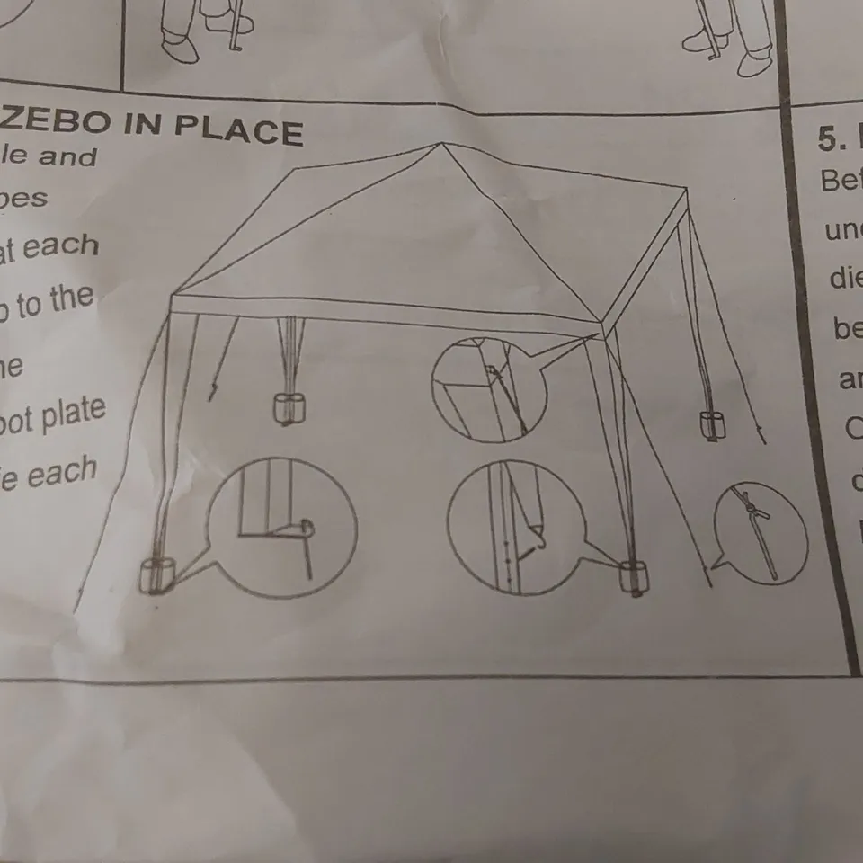 BOXED YUEBO GAZEBO 3X3 FOLDING WATERPROOF GAZEBO - COLOURS MAY VARY