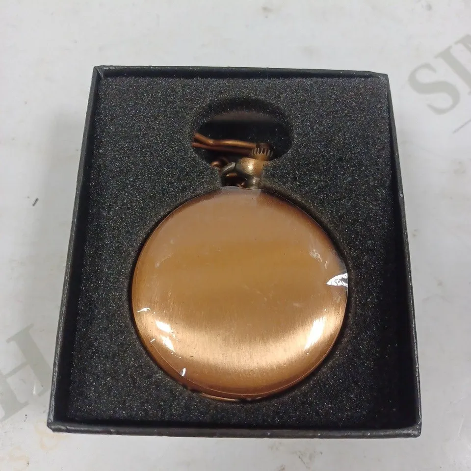 EDISON COPPER COLOUR POCKET WATCH WITH CHAIN 