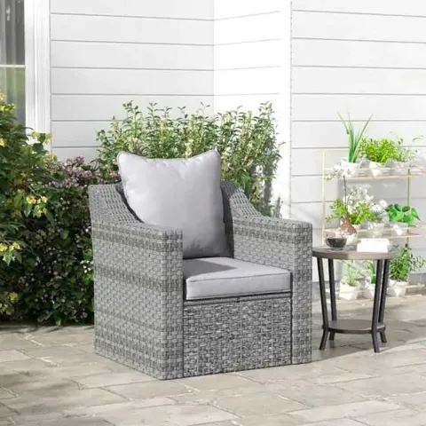 BOXED OUTSUNNY SEAT AND BACK CHAIR CUSHION - LIGHT GREY