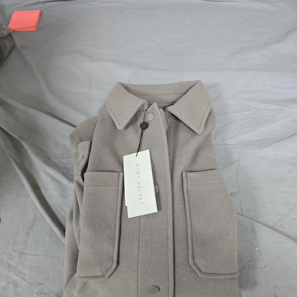 NEW LOOK TAUPE WOOL COAT UK M (12–14)