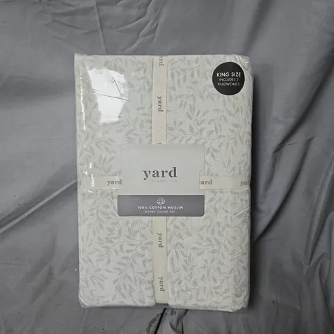 YARD RELAXED LIVING 100% COTTON MUSLIN DUVET COVER SET – KING SIZE (2 PILLOWCASES INCLUDED)