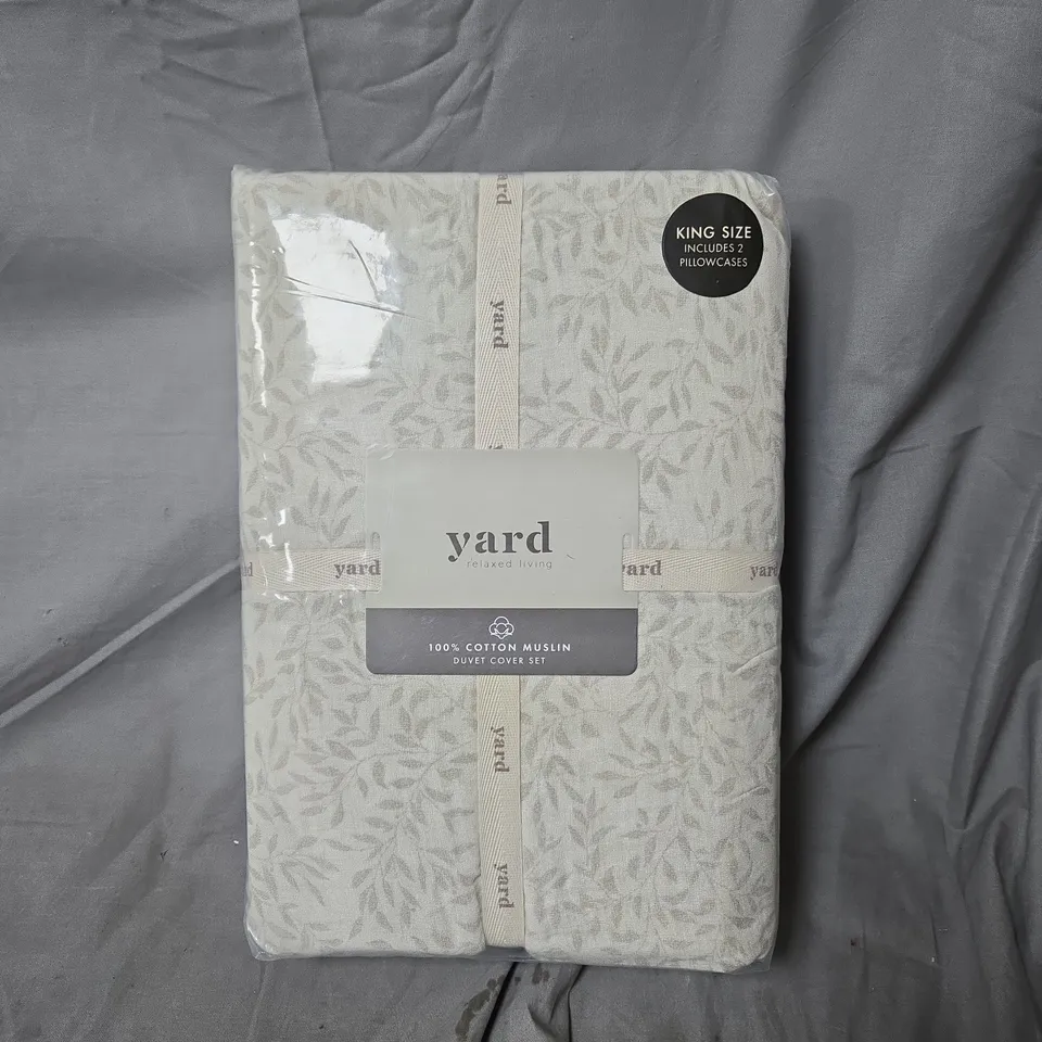YARD RELAXED LIVING 100% COTTON MUSLIN DUVET COVER SET – KING SIZE (2 PILLOWCASES INCLUDED)