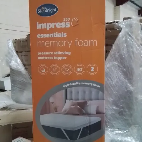 PALLET CONTAINING A LARGE QUANTITY OF SILENT NIGHT MEMORY FOAM MATTRESS TOPPER