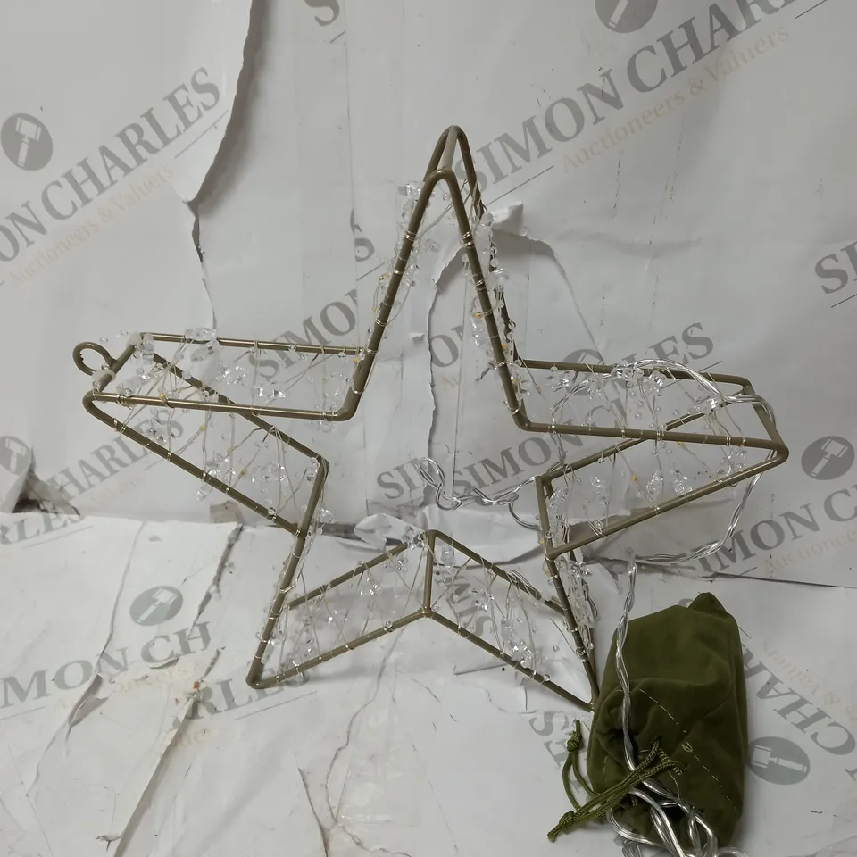 SARA DAVIES PRE-LIT BEADED STAR 25CM