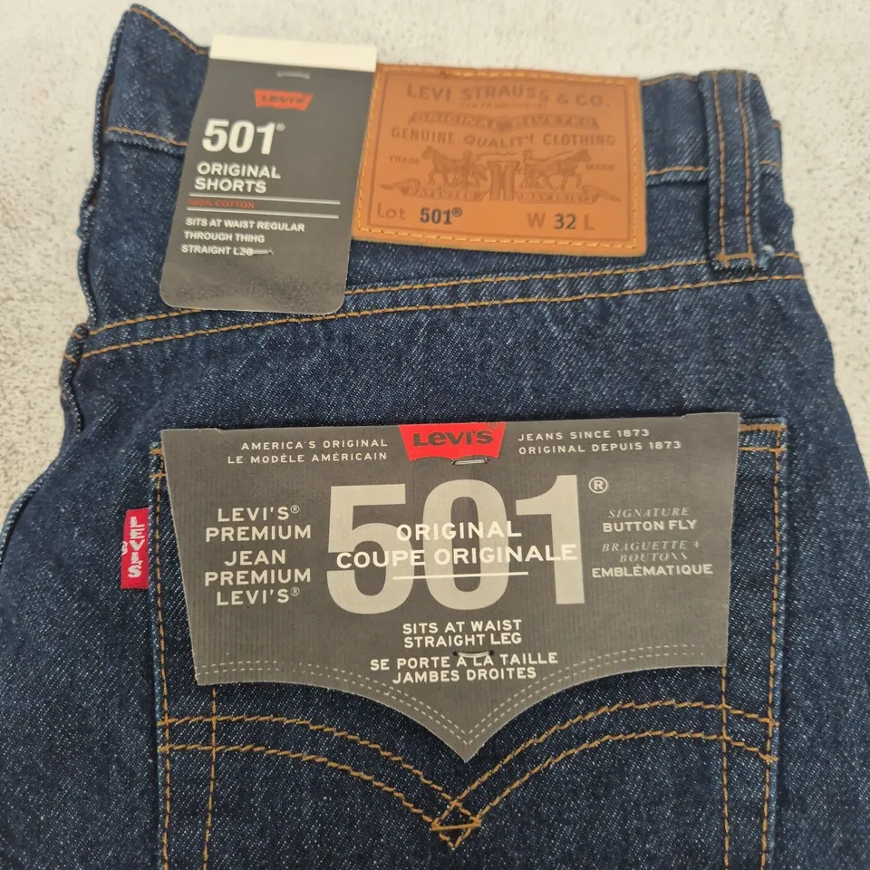 LEVI'S 501 ORIGINAL DENIM SHORTS – BLUE DENIM, W32
