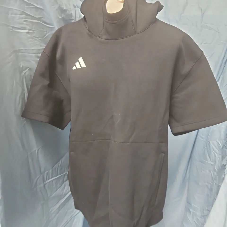 ADIDAS SWEATSHIRT HOODIE – BLACK, UK M (MEDIUM)