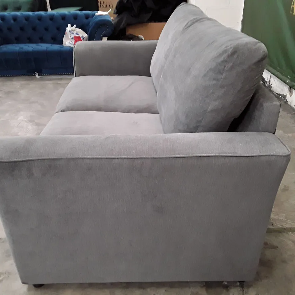 BELVIDERE 2-SEATER FOLD OUT SOFA BED UPHOLSTERED IN GREY FABRIC 