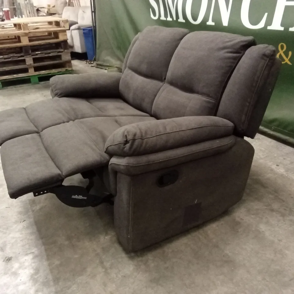 ALBION CHENILLE 2 SEATER HIGH BACK MANUAL RECLINER SOFA - CHARCOAL RRP £579