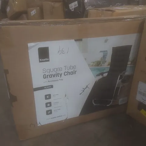 BOXED KEPLIN SQUARE TUBE GRAVITY CHAIR - BLACK 
