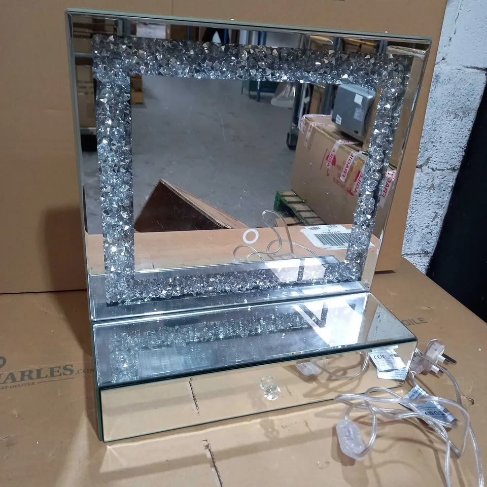 JULIEN MACDONALD LIGHT UP ENCAPSULATED CRYSTAL DRESSING TABLE MIRROR
