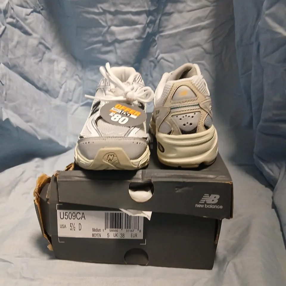 NEW BALANCE 509 SNEAKERS – WHITE/GREY, UK 5.5 (US 5.5, EU 38)
