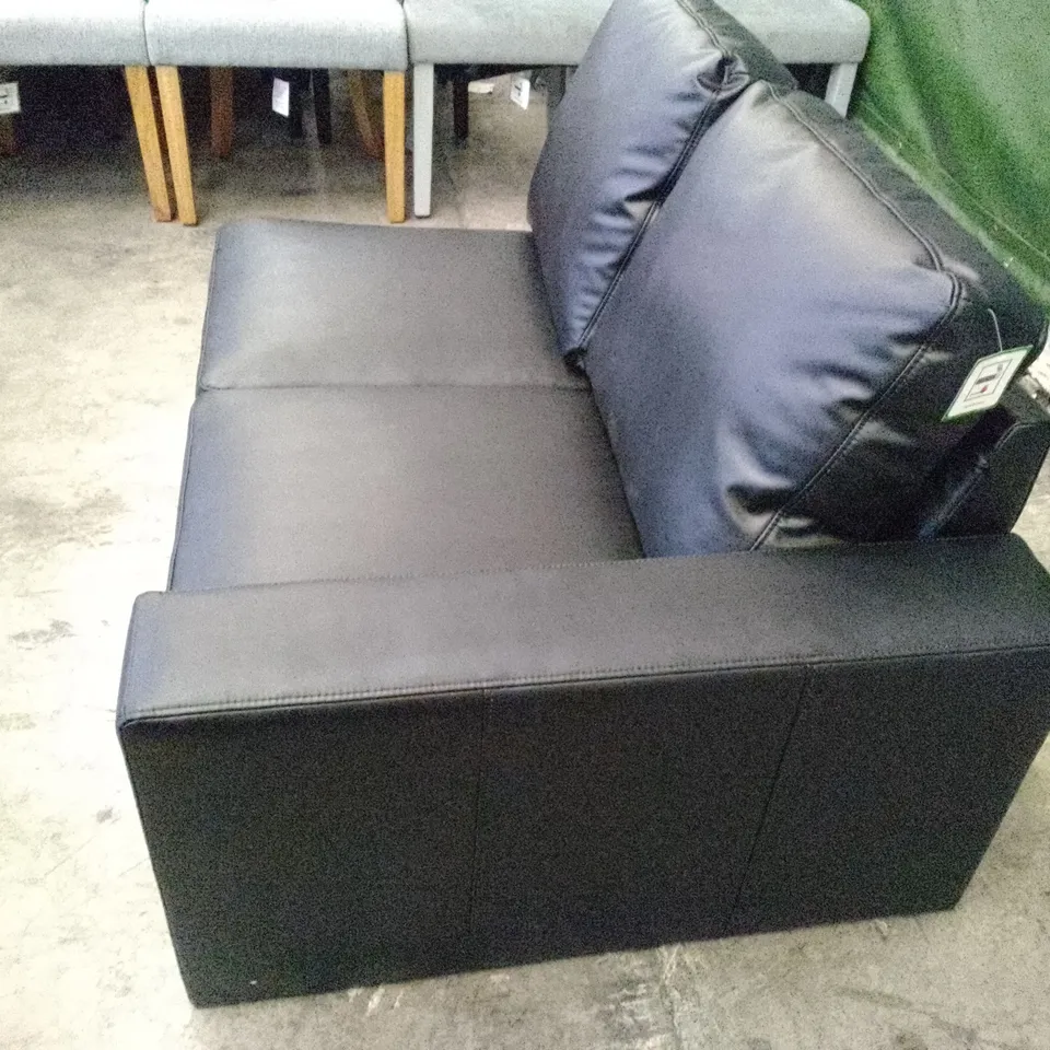 QUALITY DESIGNER BALTIMORE CORNER SOFA LHF SECTION - BLACK LEATHER