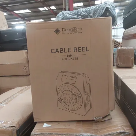 BOXED DESIRETECH 18m 4 SOCKET CABLE REEL 