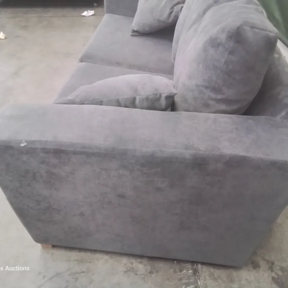 DESIGNER METAL ACTION BED SETTEE GREY FABRIC 