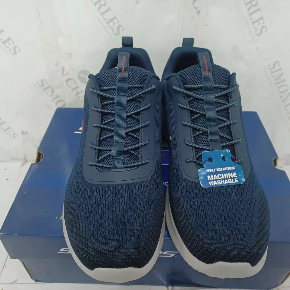 SKECHERS MENS AIR COOLED MEMORY FOAM TRAINERS  IN NAVY - SIZE 10