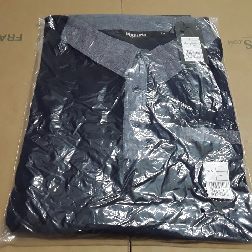 BIGDUDE NAVY POLO SHIRT - 5XL