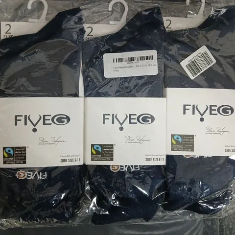 BOX OF APPROXIMATELY 20 PACKS OF FIVE G SOCKS IN NAVY - SIZES VARY - COLLECTION ONLY