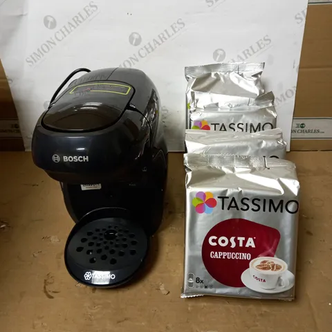 TASSIMO HAPPY POD COFFEE MACHINE & COSTA PODS (4 PACKS OF 8)