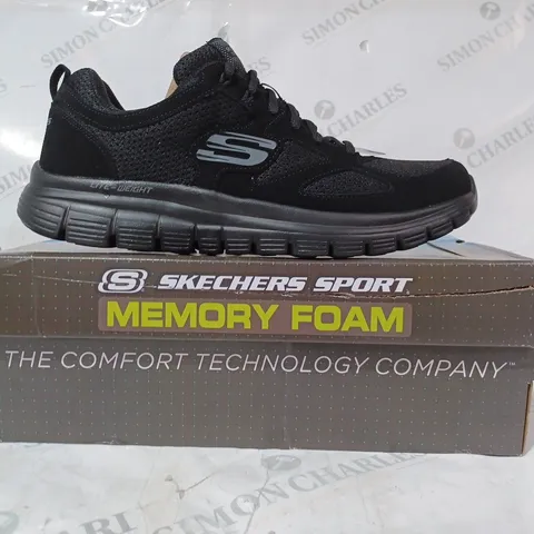 BOXED PAIR OF SKECHERS FLEX AGOURA SHOES IN BLACK UK SIZE 12