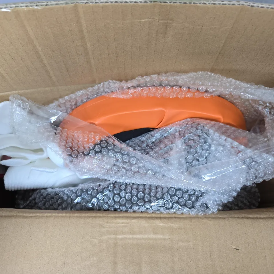 BOXED WHEELED SINGLE BAR STOOL CHAIR IN ORANGE 