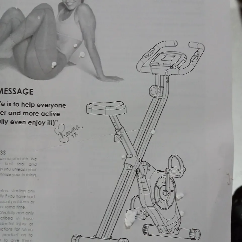 DAVINA FITNESS FOLDING MAGNETIC EXERCISE BIKE - PURPLE - COLLECTION ONLY