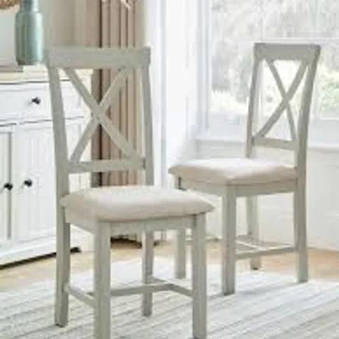BOXED PAIR OF MALONE DINING CHAIRS - GREY/OAK (1 BOX)