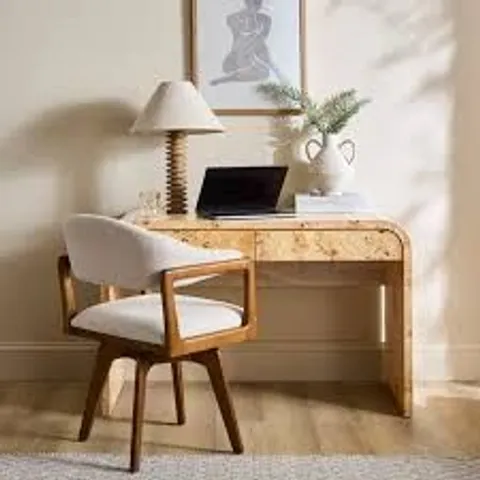 BOXED SEANA DESK - BURL WOOD VENEER 