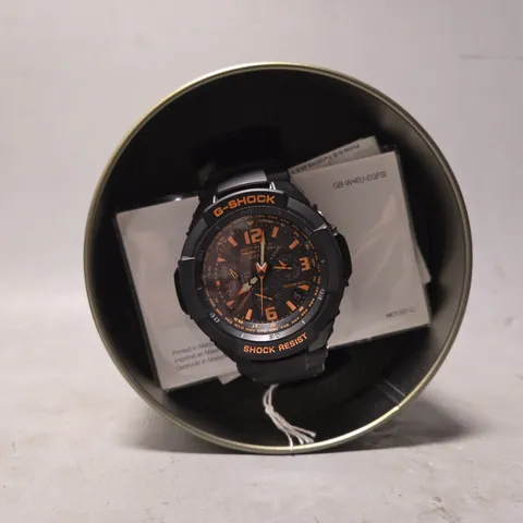 BOXED CASIO G SHOCK MULTI BAND IN BLACK & ORANGE 