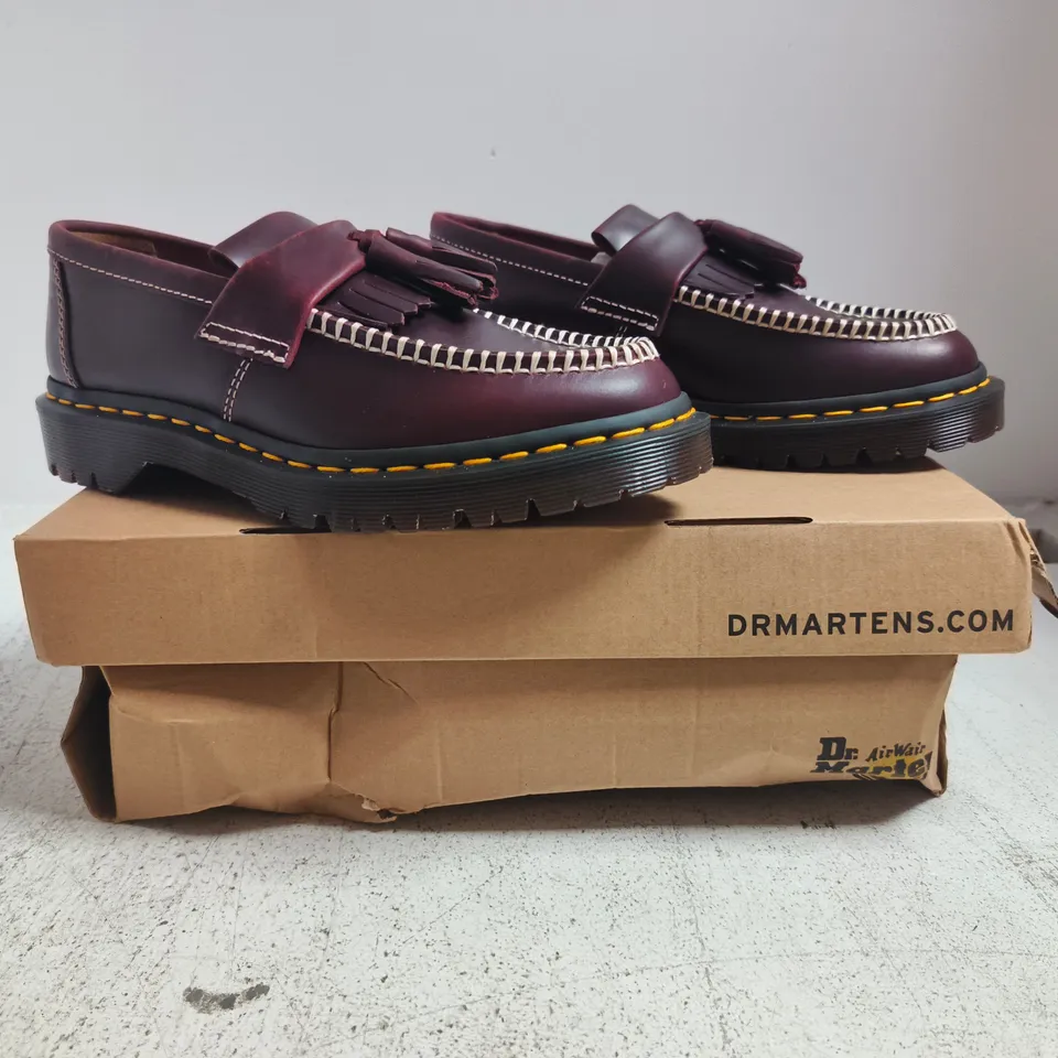 BOXED PAIR OF DR MARTENS ADRIAN BEN LOAFERS IN CHERRY RED SIZE UK 5