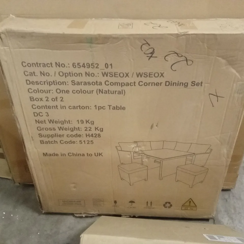 BOXED SARASOTA OUTDOOR TABLE // TABLE ONLY (1 BOX)