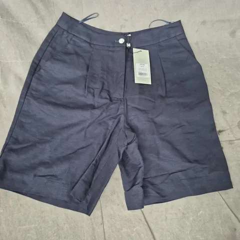 MINT VELVET NAVY LINEN-BLEND SHORTS – UK 8 (EU 36)