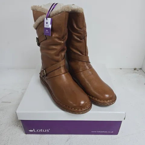 LOTUS JOLANDA TAN LEATHER KNEE-HIGH BOOTS – UK 7