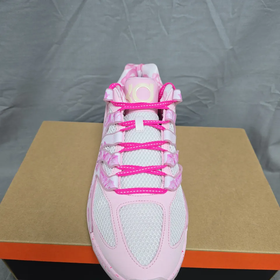 BOXED PAIR OF NIKE KD18 NRG SNEAKERS – PEARL PINK/LASER FUCHSIA, UK 11