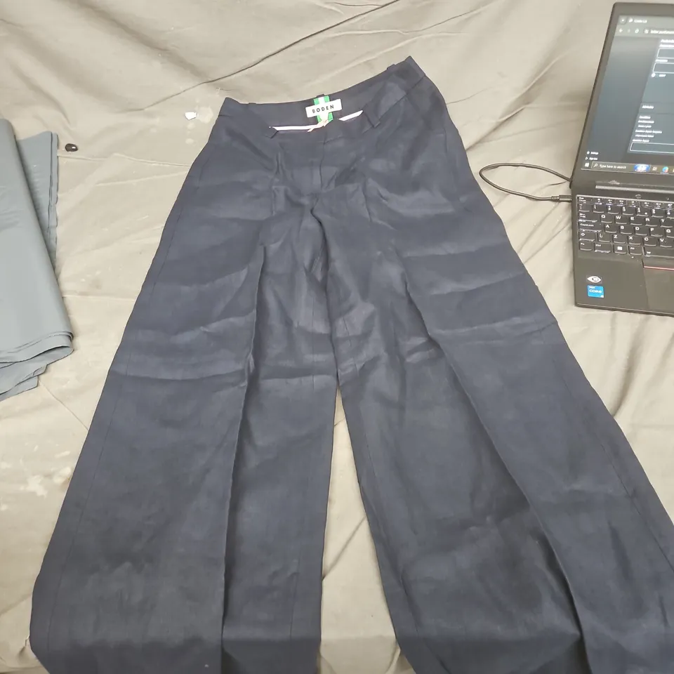 BODEN WOMEN'S NAVY WIDE-LEG TROUSERS, UK 10 REGULAR
