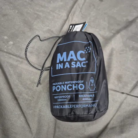 MAC IN A SAC PACKABLE WATERPROOF PONCHO – ONE SIZE, BLACK