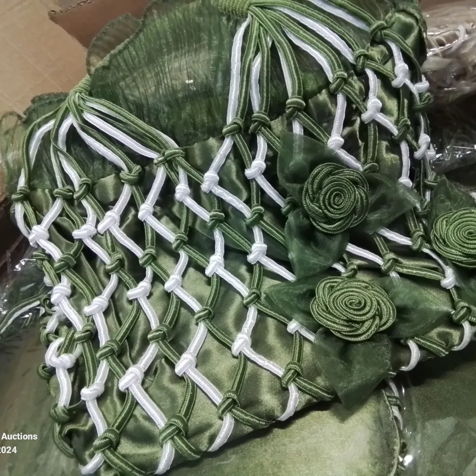 LARGE AMOUNT OF NEW BAGGED STYLISH ROSE DESIGN NET LOOK HANDBAGS