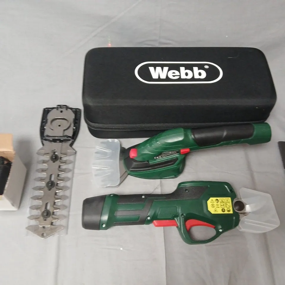 WEBB WE7.2GSS 7.2V CORDLESS GRASS & HEDGE SHEAR SET
