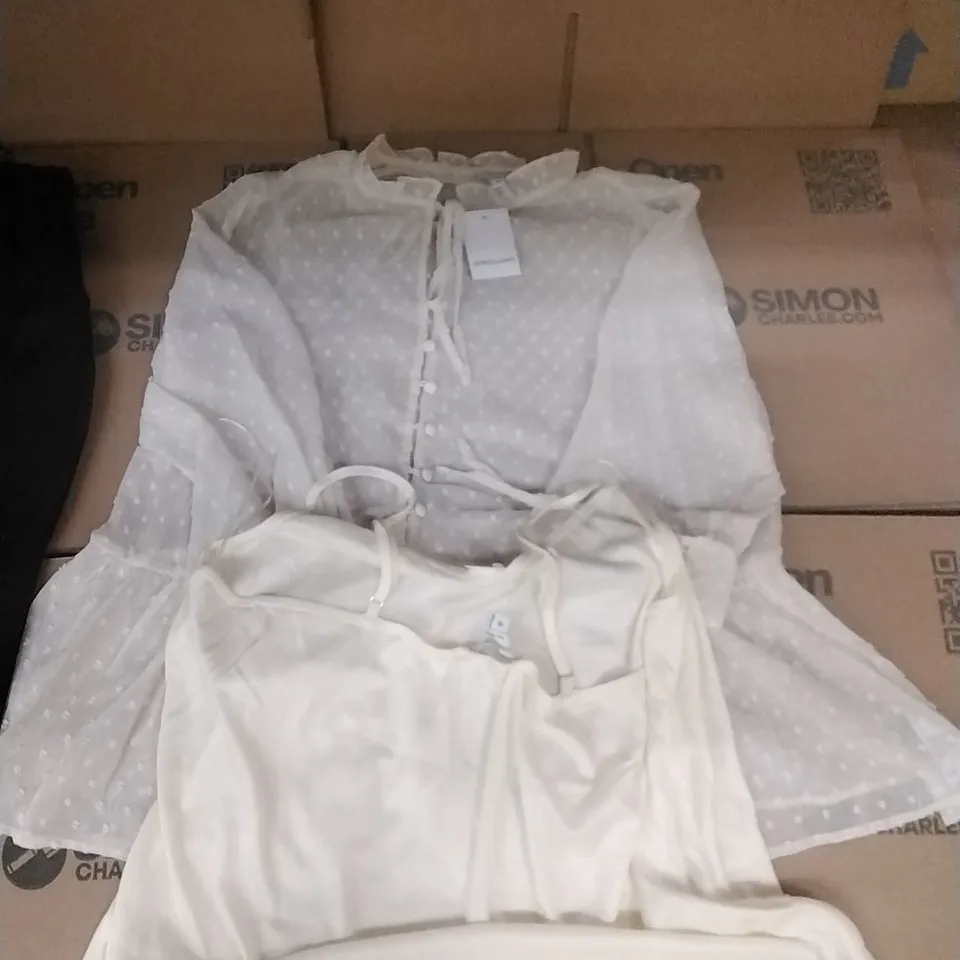 PALLET OF BRAND NEW WOMENS QUALITY DESIGNER CLOTHES APPROXIMATELY 115 TO INCLUDE; TOPS, PANTS, JUMPERS ETC