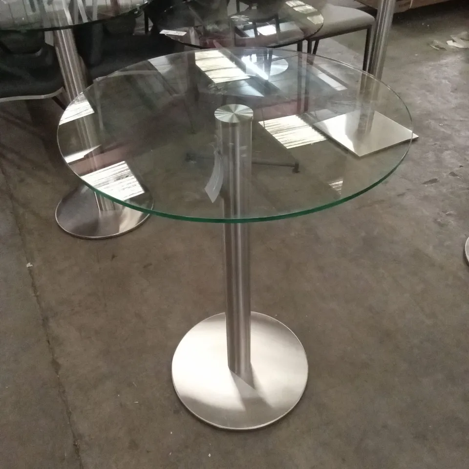 DESIGNER ROUND GLASS TOP BAR TABLE