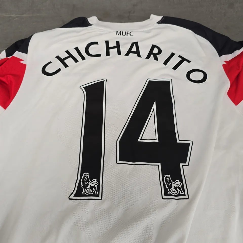 NIKE MANCHESTER UNITED CHICHARITO 14 JERSEY (AON) WHITE AWAY SHIRT SIZE M