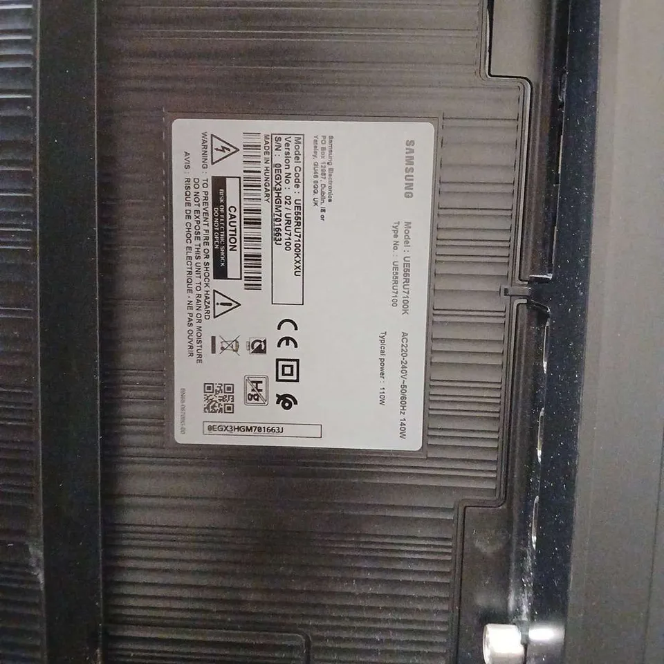 SAMSUNG 55-INCH LED TV (MODEL UE55) – COLLECTION ONLY 