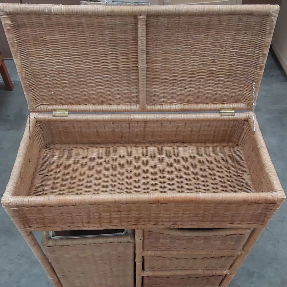DESIGNER WICKER LAUNDRY/STORAGE CABINET