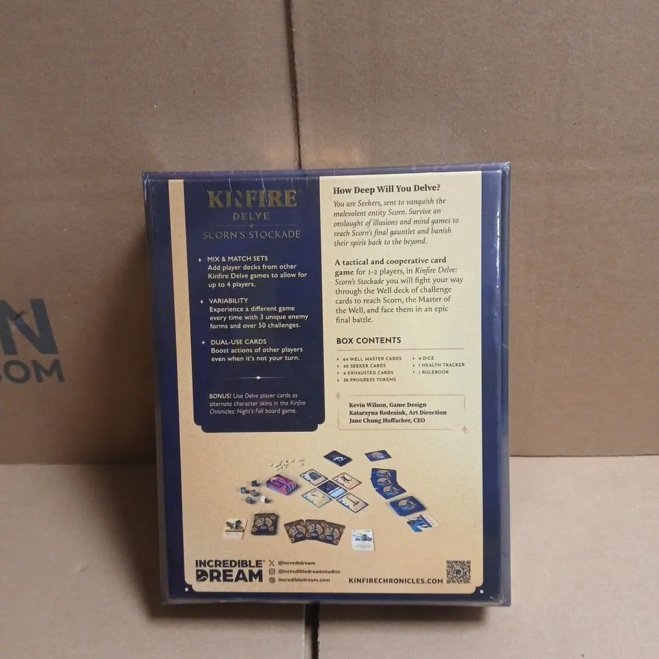 KEVIN WILSON KINFIRE DELVE SCORN'S STOCKADE CARDS/DICE ETC BOXED SEALED