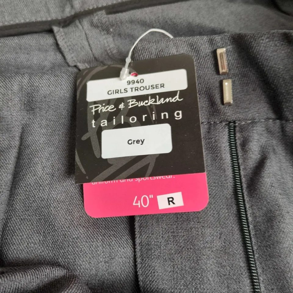 GIRLS' GREY TAILORED TROUSERS, SIZE 40R